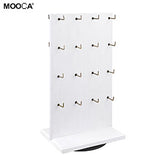#WD5062L Wooden Rotating Two-Sided Jewelry Display Stand With 32 Hooks