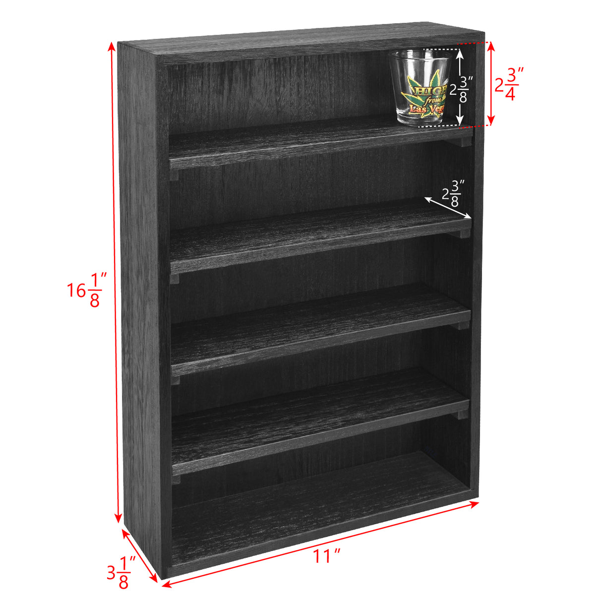 #WD5063 Wall-Mounted Freestanding Wooden 5-Shelf Rack