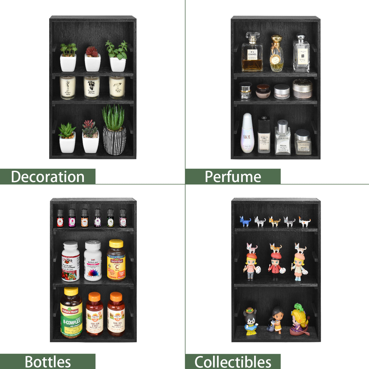 #WD5063 Wall-Mounted Freestanding Wooden 5-Shelf Rack