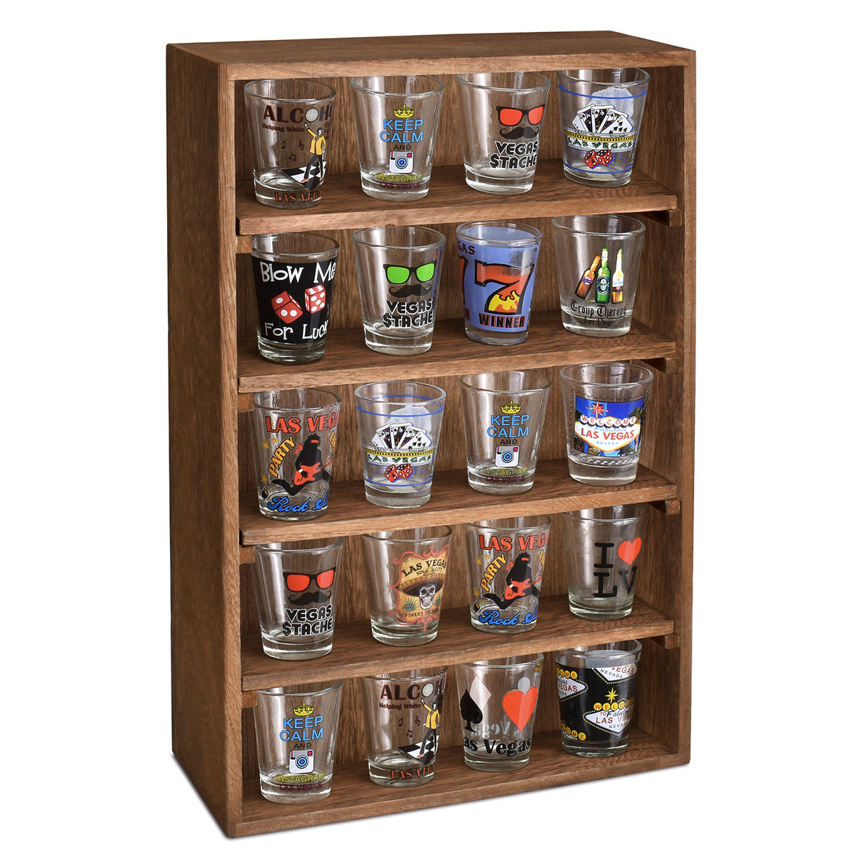 #WD5063 Wall-Mounted Freestanding Wooden 5-Shelf Rack