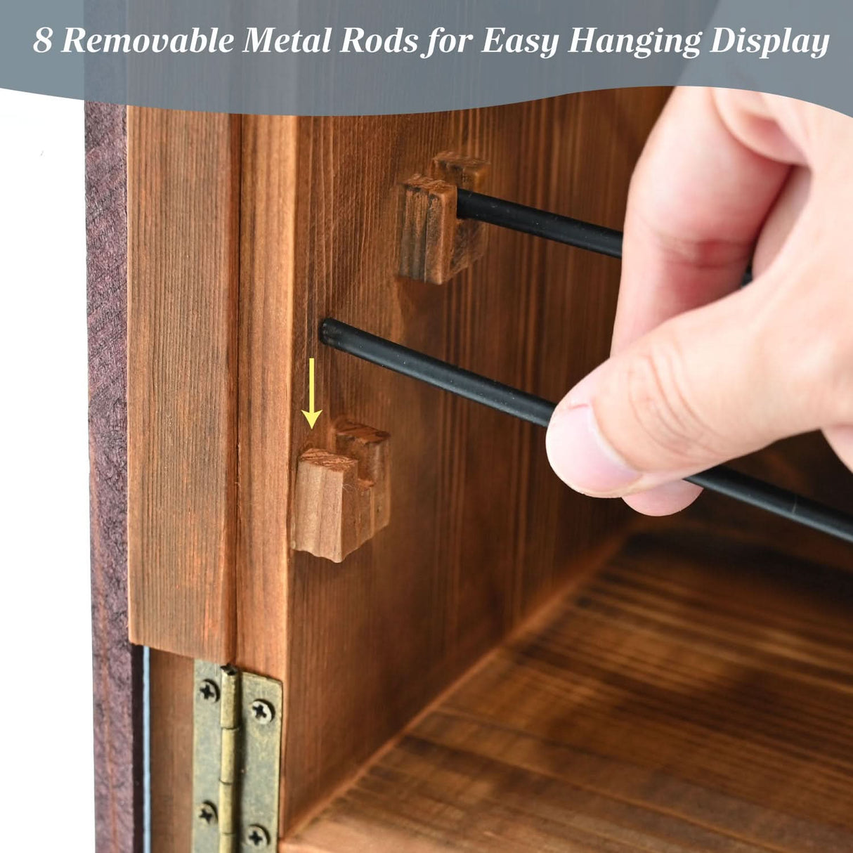 #WD5100BR 8 Metal Rods Jewelry, Keychain, Fishing Lure Cabinet