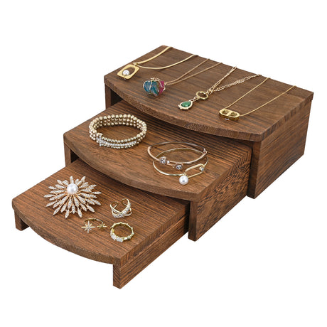 Wooden Jewelry Display Risers - Multi-Function Retail Stands