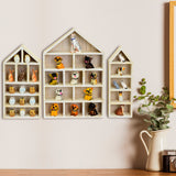 #WD5703 House-Shaped Wooden Shadow Display Shelf, Set of 3