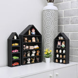  3 Pcs Set House-Shaped Shelf Wooden Shadow Cubby Box Display Shelf