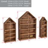  3 Pcs Set House-Shaped Shelf Wooden Shadow Cubby Box Display Shelf