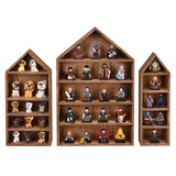  3 Pcs Set House-Shaped Shelf Wooden Shadow Cubby Box Display Shelf