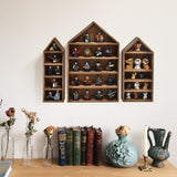  3 Pcs Set House-Shaped Shelf Wooden Shadow Cubby Box Display Shelf