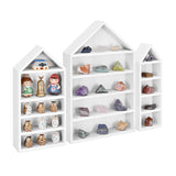  3 Pcs Set House-Shaped Shelf Wooden Shadow Cubby Box Display Shelf