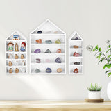  3 Pcs Set House-Shaped Shelf Wooden Shadow Cubby Box Display Shelf