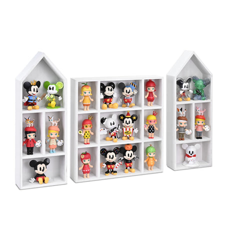 #WD5773 3 Pcs Set Wooden Shadow Cubby Box Display Shelf Shadow Box for Collectibles