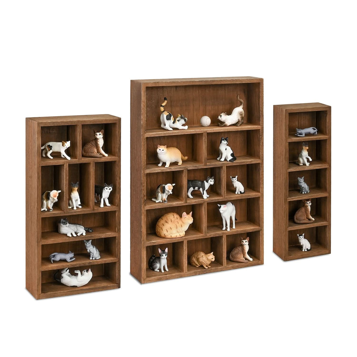 #WD5783 3-Pc Wooden Shadow Box Shelf for Collectibles