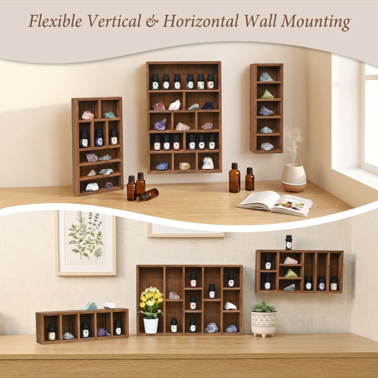 #WD5783 3-Pc Wooden Shadow Box Shelf for Collectibles