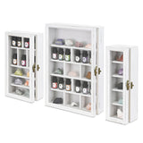 #WD5793 3-Pc Wall-Mounted Wooden Cubby Display Shelf with Glass Door