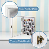 #WD5793 3-Pc Wall-Mounted Wooden Cubby Display Shelf with Glass Door