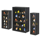 #WD5793 3-Pc Wall-Mounted Wooden Cubby Display Shelf with Glass Door