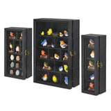 #WD5793 3-Pc Wall-Mounted Wooden Cubby Display Shelf with Glass Door