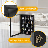 #WD5793 3-Pc Wall-Mounted Wooden Cubby Display Shelf with Glass Door