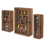 #WD5793 3-Pc Wall-Mounted Wooden Cubby Display Shelf with Glass Door