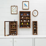 #WD5793 3-Pc Wall-Mounted Wooden Cubby Display Shelf with Glass Door