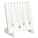 #WD609-WH Wooden Plank Necklace Jewelry Display Stand for 8 Necklaces