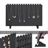 #WD609L-BK Portable Wooden Plank Necklace Display Stand for 15 Necklaces, Black Color