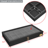#WD63 Wooden 18 Compartment Jewelry Storage Case 