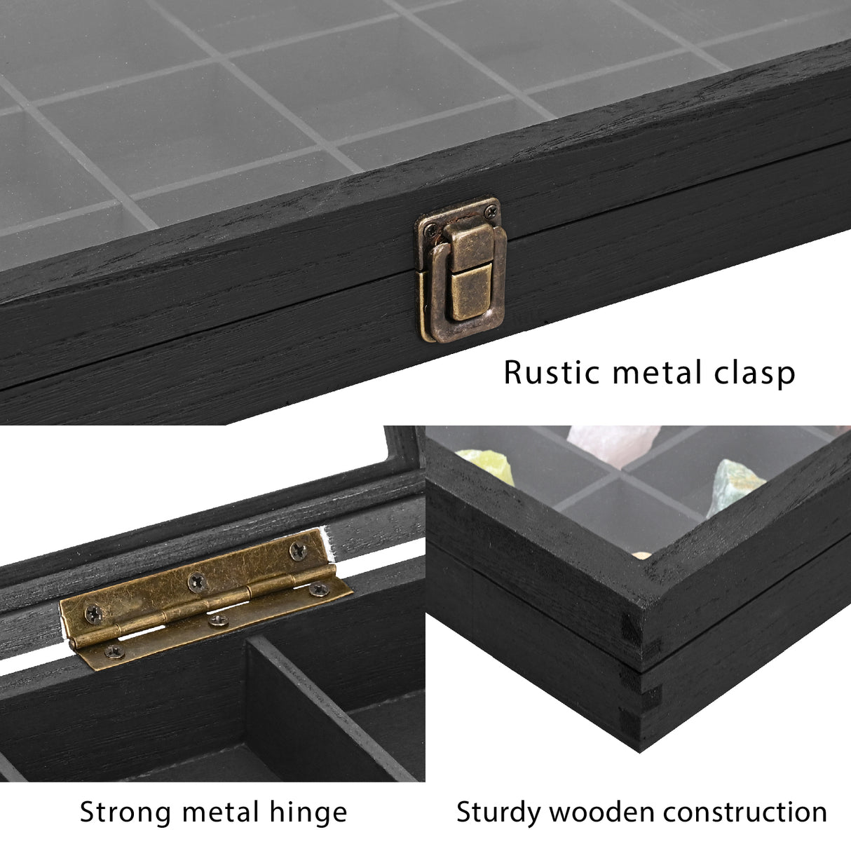 #WD63 Wooden 18 Compartment Jewelry Storage Case 