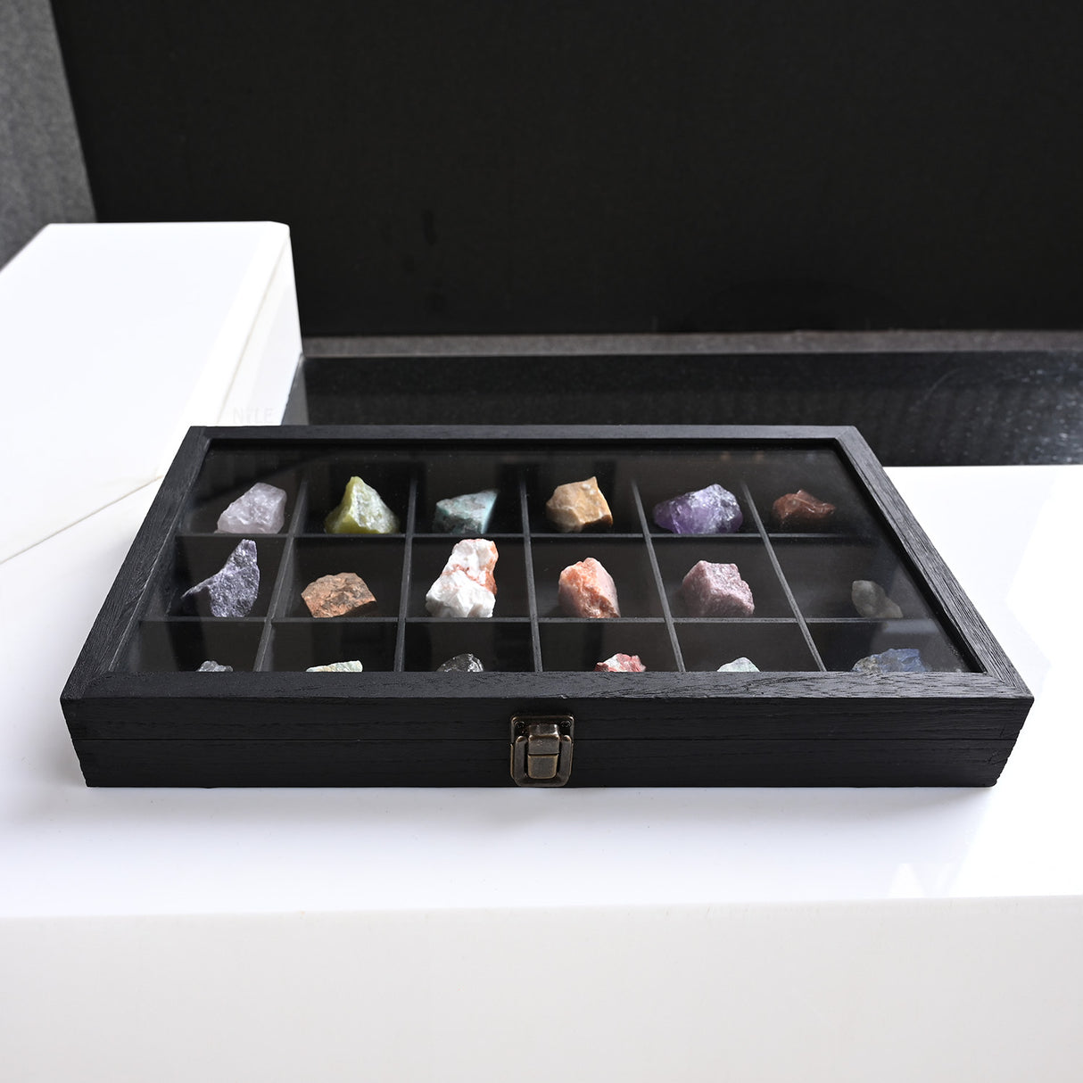 #WD63 Wooden 18 Compartment Jewelry Storage Case 