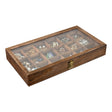 #WD63 Wooden 18 Compartment Jewelry Storage Case 