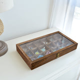 #WD63 Wooden 18 Compartment Jewelry Storage Case 