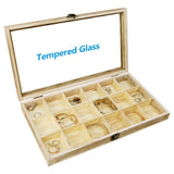 #WD63 Wooden 18 Compartment Jewelry Storage Case 