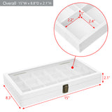 #WD63 Wooden 18 Compartment Jewelry Storage Case 