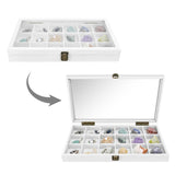 #WD63 Wooden 18 Compartment Jewelry Storage Case 