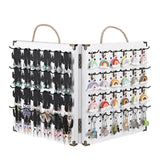 Wooden Foldable and Portable 2 Panel Jewelry Pegboard Organizer with 48 Removable Black Hooks