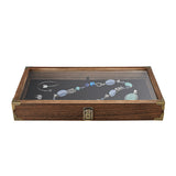 # WD75C-OK+93-1BK Wooden Jewelry Display Case with Black Velvet Pad