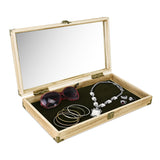 # WD75C-OK+93-1BK Wooden Jewelry Display Case with Black Velvet Pad