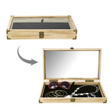 # WD75C-OK+93-1BK Wooden Jewelry Display Case with Black Velvet Pad