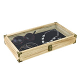 # WD75C-OK+93-1BK Wooden Jewelry Display Case with Black Velvet Pad