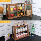 #WD7678BR Wood and Glass Display Case