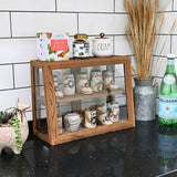 #WD7678BR Wood and Glass Display Case