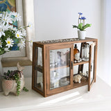 #WD7678BR Wood and Glass Display Case