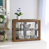 #WD7678BR Wood and Glass Display Case