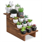 5-tier Wooden Rustic Display Riser Stand for Plants for Cupcakes