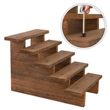 5-tier Wooden Rustic Display Riser Stand for Plants for Cupcakes