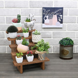 5-tier Wooden Rustic Display Riser Stand for Plants for Cupcakes