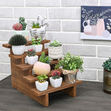 5-tier Wooden Rustic Display Riser Stand for Plants for Cupcakes