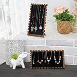 #WD7865BR Natural Wood & Black Velvet Necklace display Stand for Multiple Necklaces