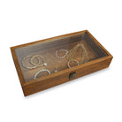 Antique Colored Wooden Jewelry Case with Glass Lid-Nile Corp