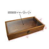 Antique Colored Wooden Jewelry Case with Glass Lid-Nile Corp