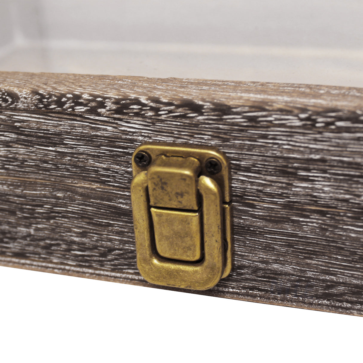 Antique Colored Wooden Jewelry Case with Glass Lid-Nile Corp
